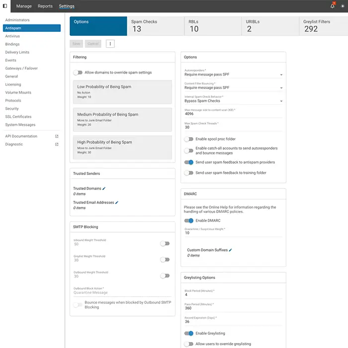 Filtro Antispam y Antivirus